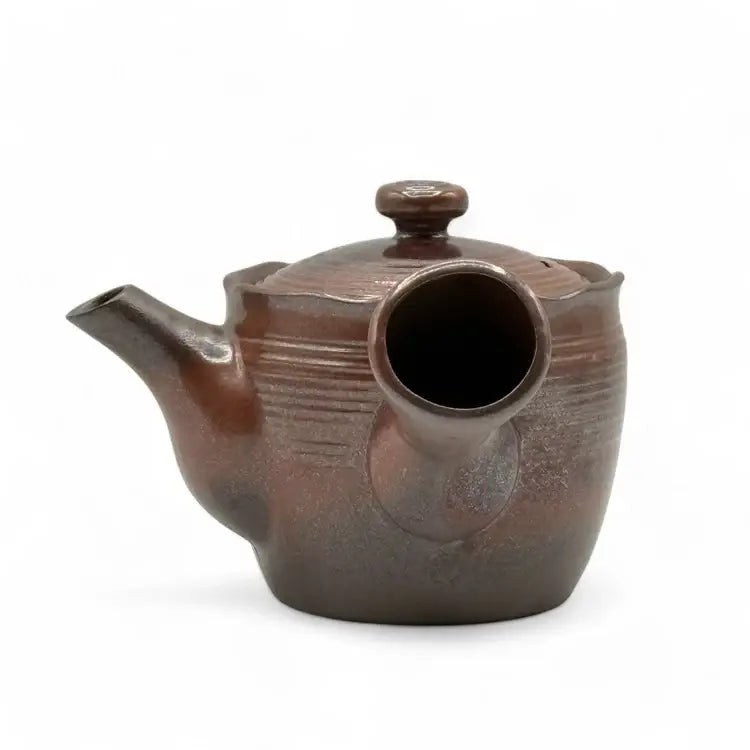 Hanafubuki Flame Brown Banko-yaki Kyusu - Japanese Teapot