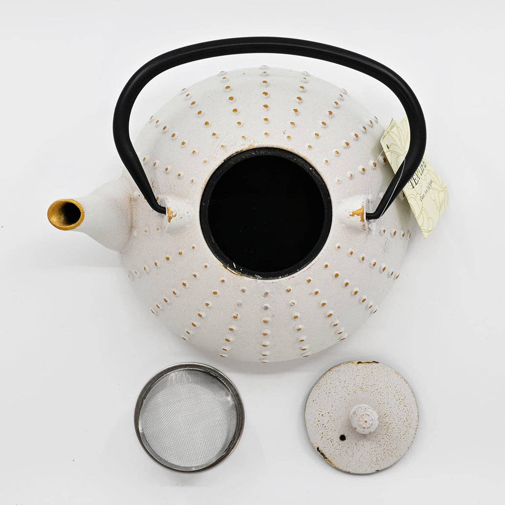 Cast Iron White Tea Pot