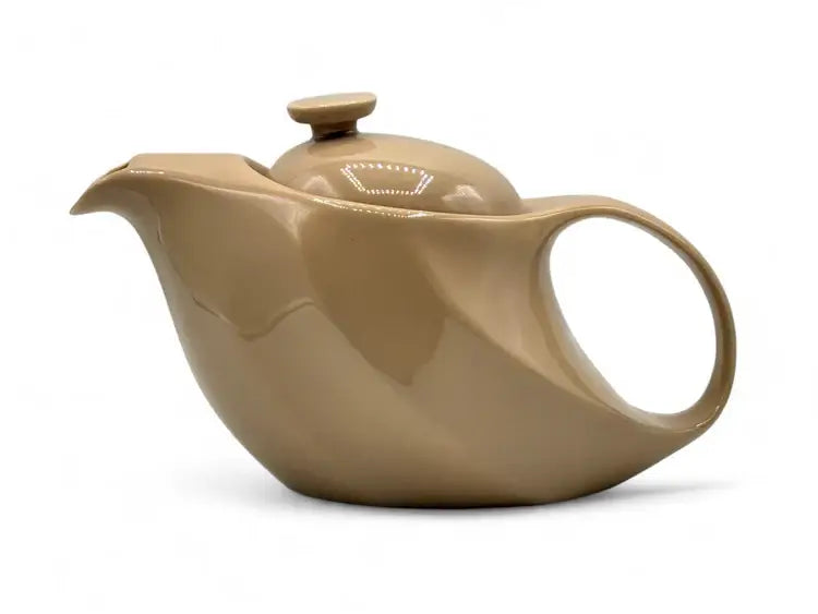 Rakuchin Beige Mino-yaki Porcelain Kyusu - Japanese Teapot