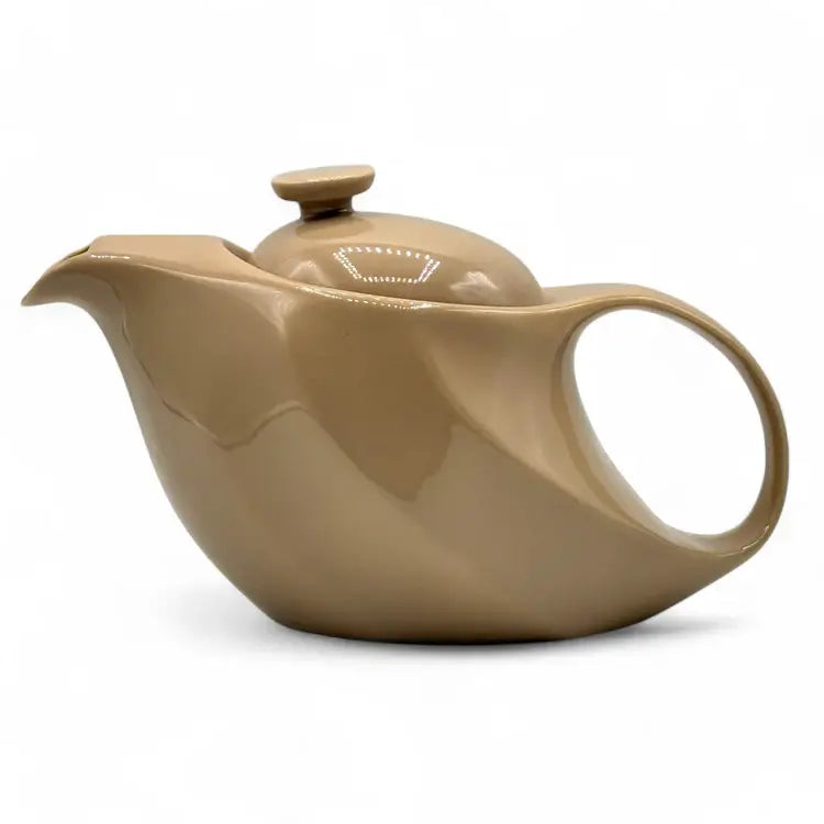 Rakuchin Beige Mino-yaki Porcelain Kyusu - Japanese Teapot