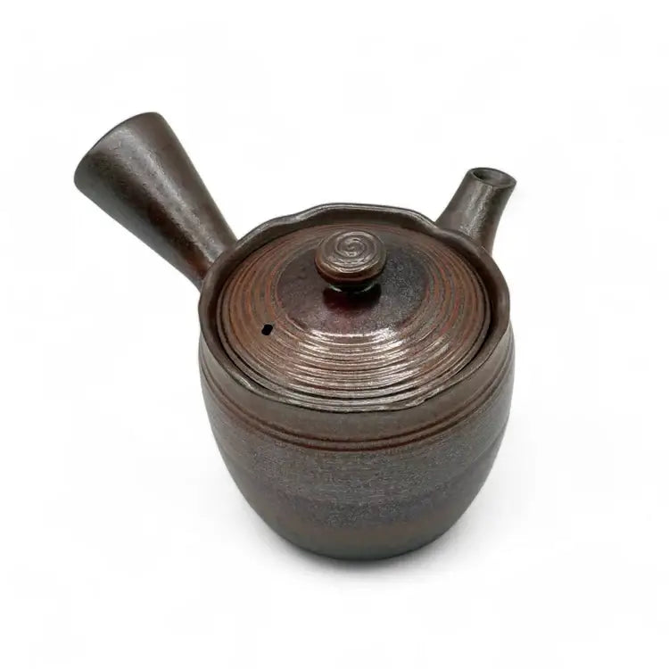 Hanafubuki Flame Brown Banko-yaki Kyusu - Japanese Teapot