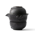 DecorBites™ Kung Fu Tea Set: Teapot, 2 Teacups, Travel Green Tea Cups, Ceramic Gaiwan