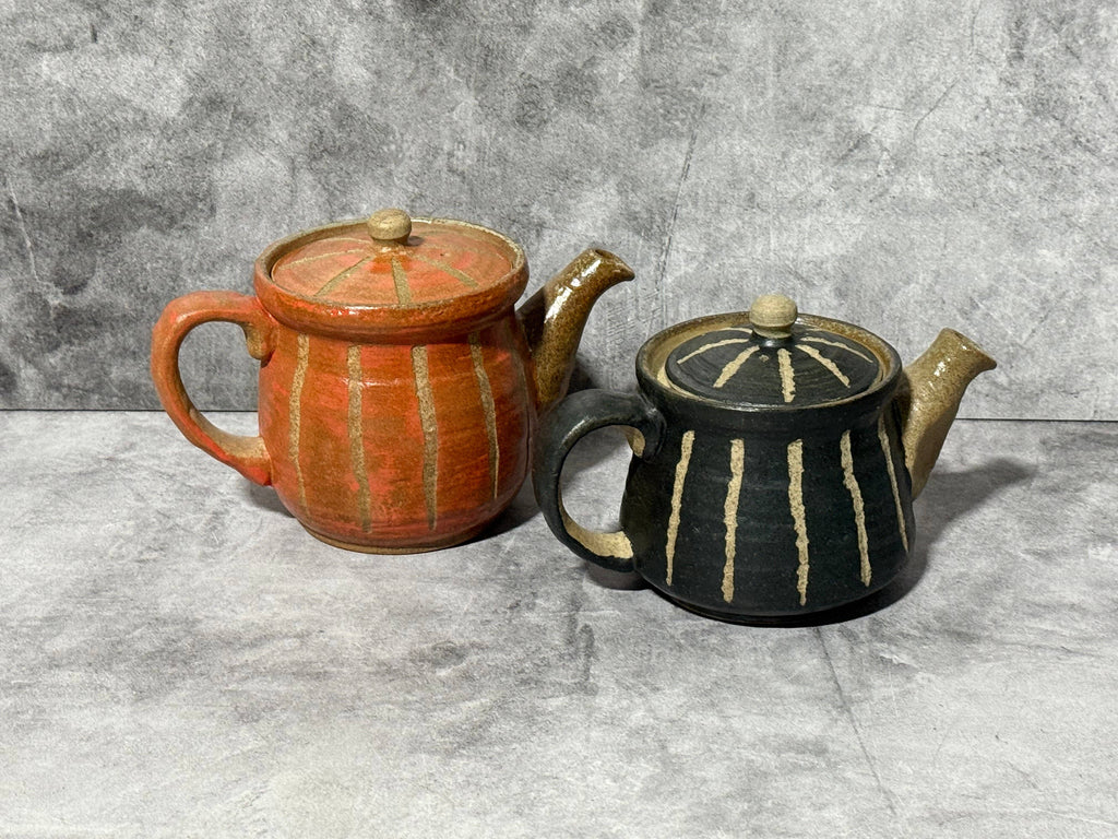 Hori Tokusa Black Mino-yaki Hiroi Kyusu - Japanese Teapot