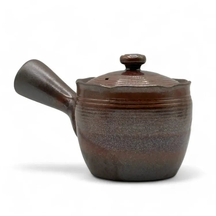 Hanafubuki Flame Brown Banko-yaki Kyusu - Japanese Teapot